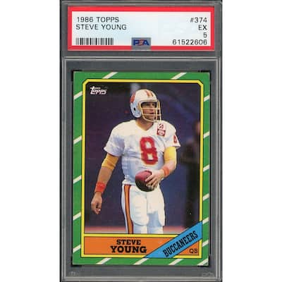 Steve Young 1986 Topps Football Rookie Card RC #374 Graded PSA 5 - 8'6" x 11'6"