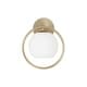 preview thumbnail 4 of 3, 9.5" W X 12" H 1-Light Circle Sconce with Soft White Glass - 9.5"W x 11.5"H x 8"E