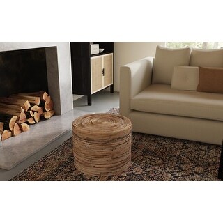 Kafe Natural Mango Wood Round Side Table by East at Main - On Sale ...