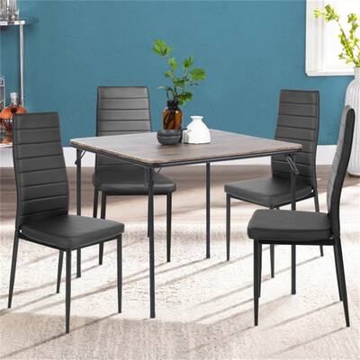 AOOLIVE 33.7" Morden style Square Portable Folding Table,Brown