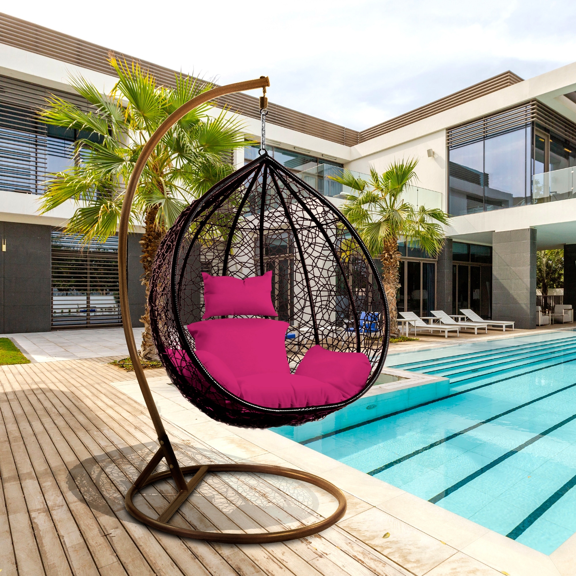 Hello Laura Outdoor Nesting Patio Swing Chair Wicker Plastic Lounge Chair On Sale Bed Bath Beyond 34135545