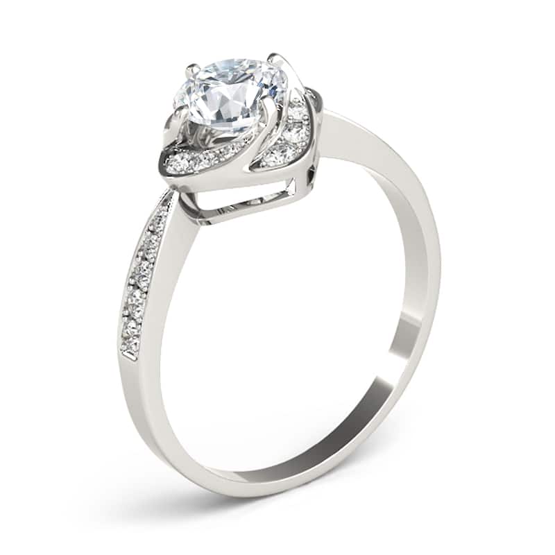 Auriya 14k White Gold Lab Grown Round Diamond Halo Engagement Ring 0.50 to 5.00 ct. tw. (F-G VS)
