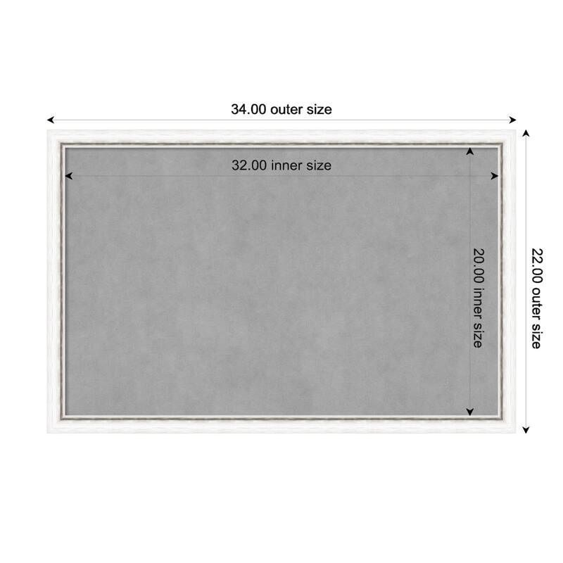 Amanti Art Morgan White Silver Framed Magnetic Board - Board Size 32x20