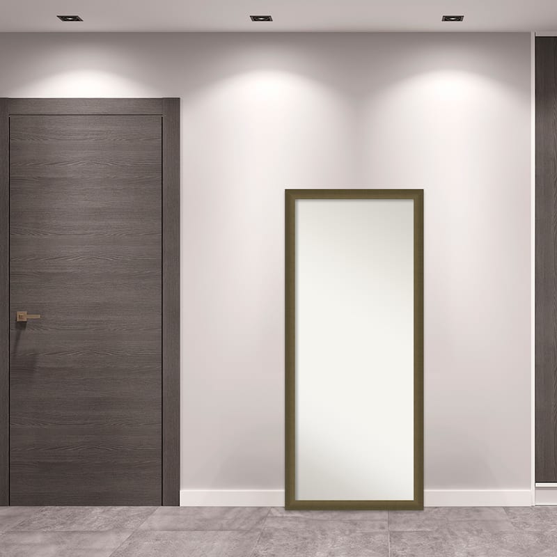 Blaine Narrow Non-Beveled Framed Full-Length Floor Leaner Mirror - Glass Size 24x60