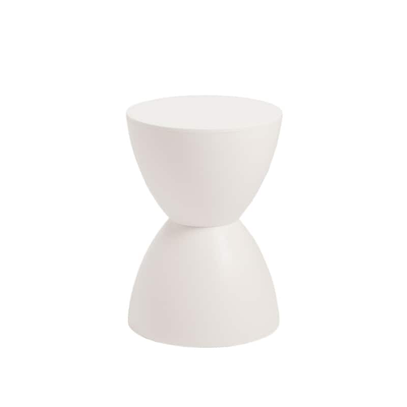 HomeRoots 17" White Heavy Duty Plastic Round Pedestal End Table - 11.65' X '16.73' X '11.65