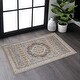 preview thumbnail 2 of 3, LOOM & LUXE Collection 2X3 Cream/Ivory/Medallion Non-Shedding Area Rug - 36" D x 24" W x 0.28" H