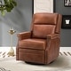 preview thumbnail 57 of 88, Echidna 29.6" Transitional Genuine Leather Swivel Rocker Nursery Chair with Nailhead Trim by HULALA HOME SADDLE