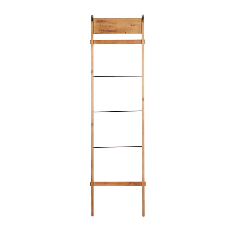 Wood 5 Rung Ladder - Brown - Roche River Decor - 4"W x 20"L x 76"H