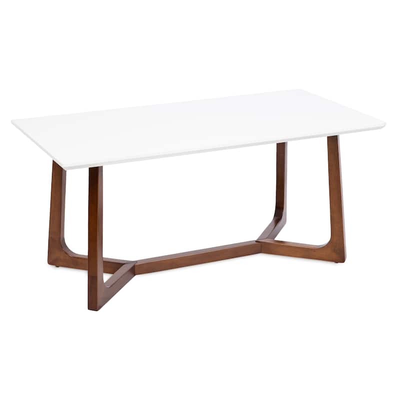 Kate and Laurel Olivant Wooden Coffee Table - 44x22x20 - 44x22x20 - White/Walnut Brown