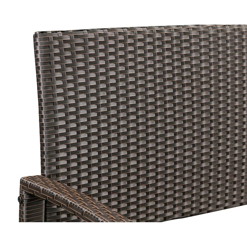 Miles Patio Bench In Mocha Wicker