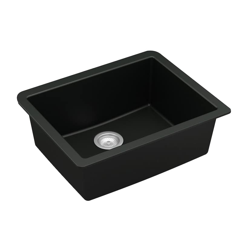 Karran Undermount 24.38 in Single Bowl Quartz Kitchen Sink Kit