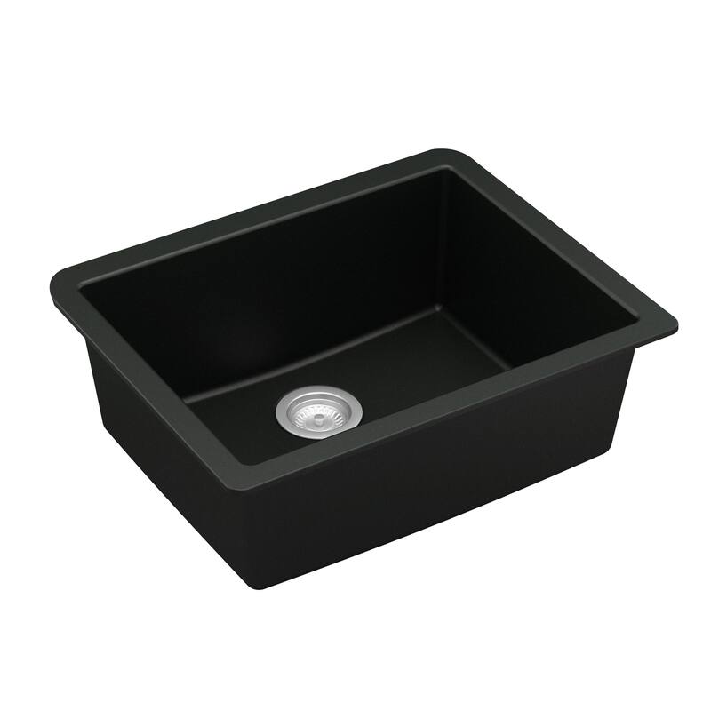 Karran Undermount 24.38 in Single Bowl Quartz Kitchen Sink