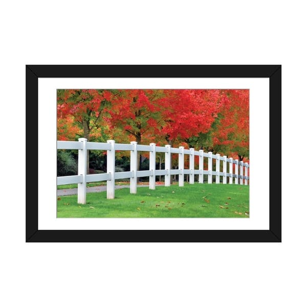 slide 2 of 20, iCanvas "Autumn Fence" by Dennis Frates PFA Black - 24x32x1