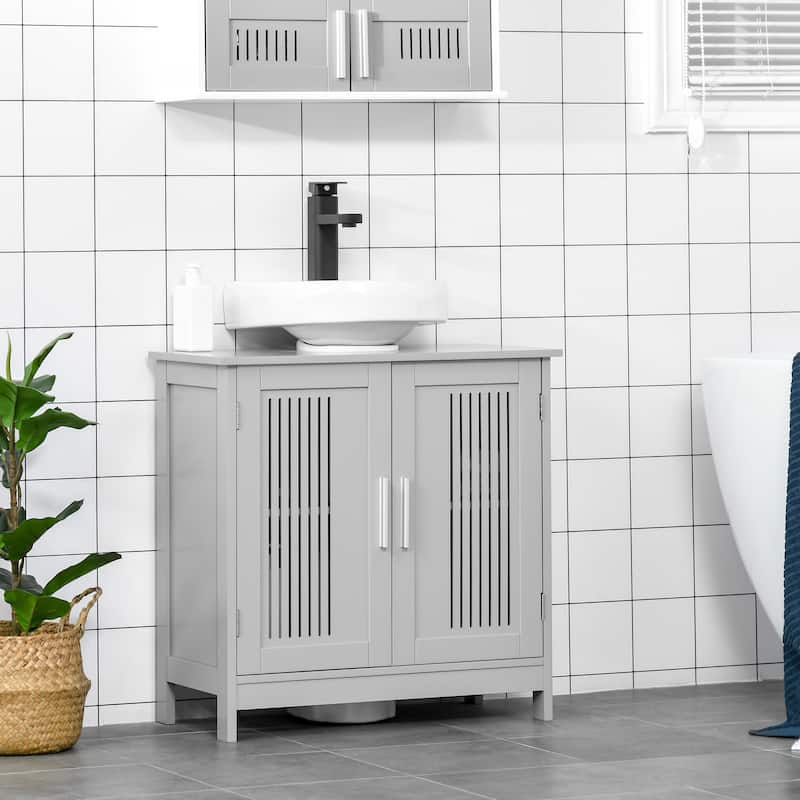 kleankin Under Sink Cabinet for Efficient Small Bathroom Storage, Modern and Elegant Bathroom Cabinet Storage for Small Spaces