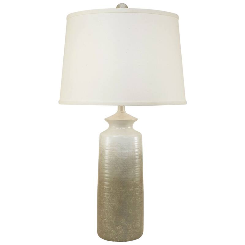 Casual Tall Slender Pottery Table Lamp - Tall Slender - Grey Fade