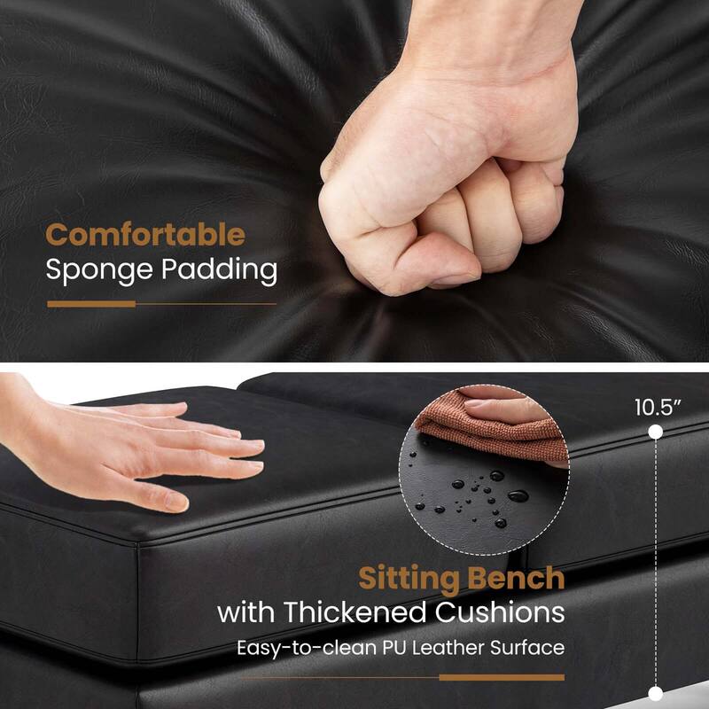 Costway Waiting Room Bench Seating with Metal Frame Leg Upholstered - See Details