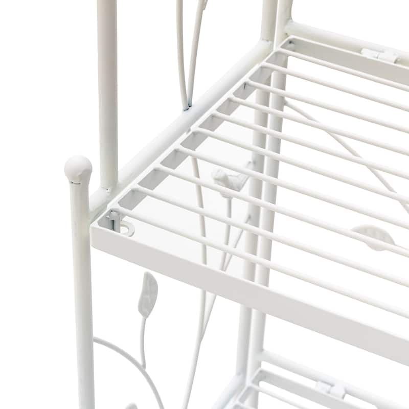 Glitzhome Multifunctional 3 or 4-Tiers Metal Plant Shelving Planter Stands Flower Pot Shelf One-step Fordable Design