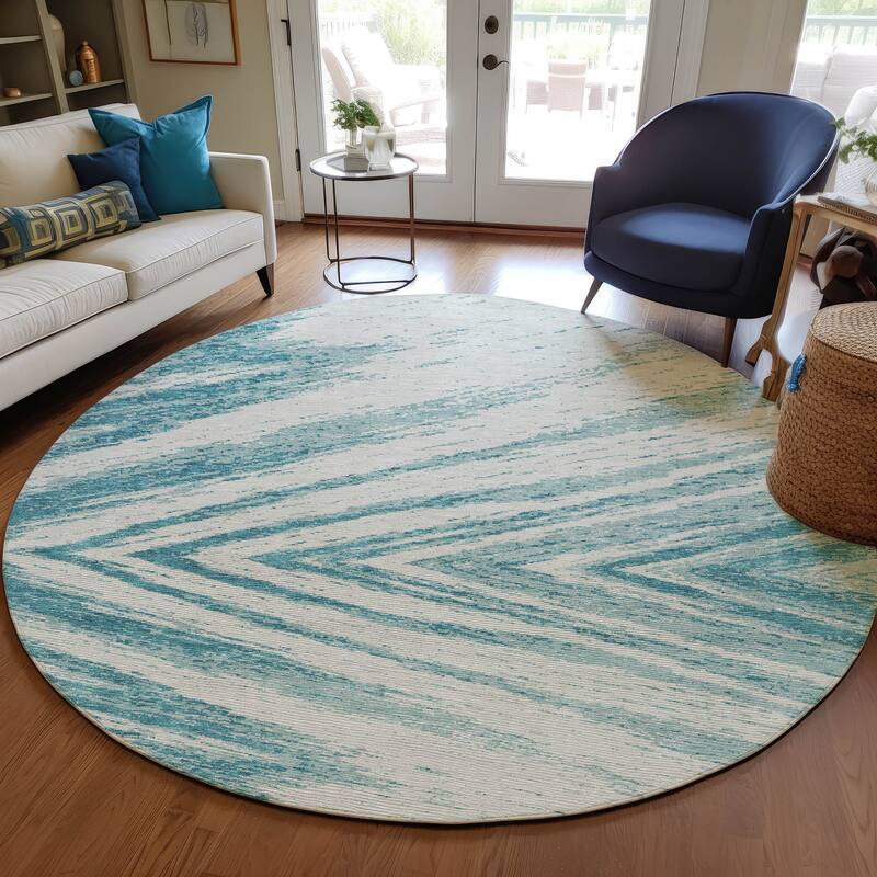 Machine Washable Indoor/ Outdoor Chantille Chevron Modern Rug