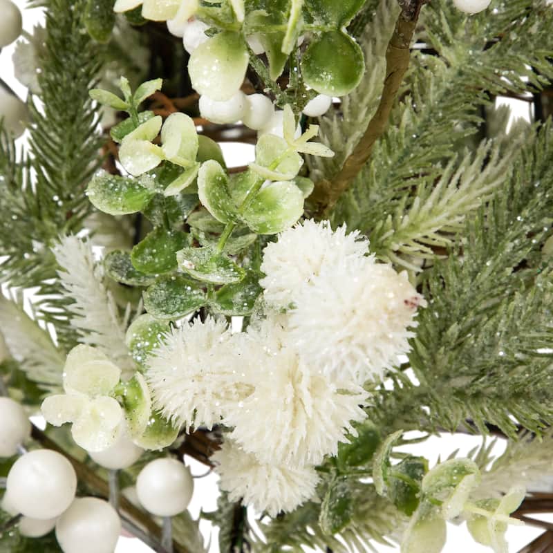 Glittered Berries and Pine Artificial Cone Christmas Tree - 27"