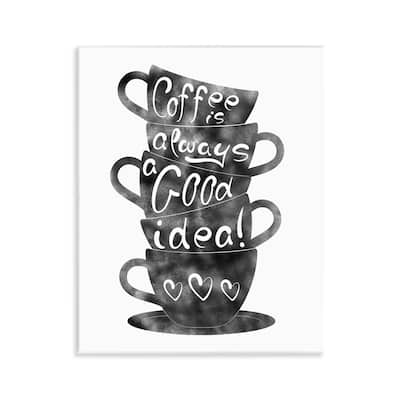 Stupell Coffee Mugs Stacked & Phrase Wall Plaque Art Design By Marcus Prime