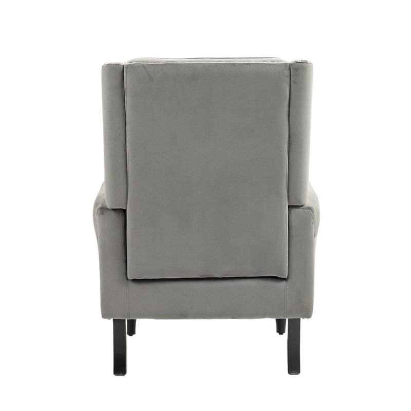 Transitional Wingback Accent Chair Armchair with Sturdy Wood Legs