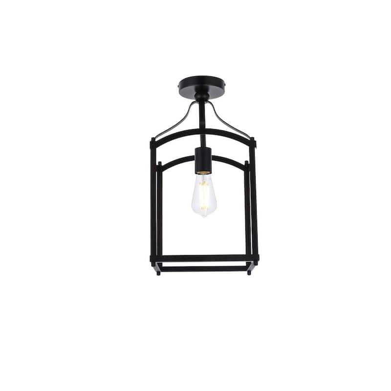 Jane 1 Light Flush Mount - 10 Inch - Black