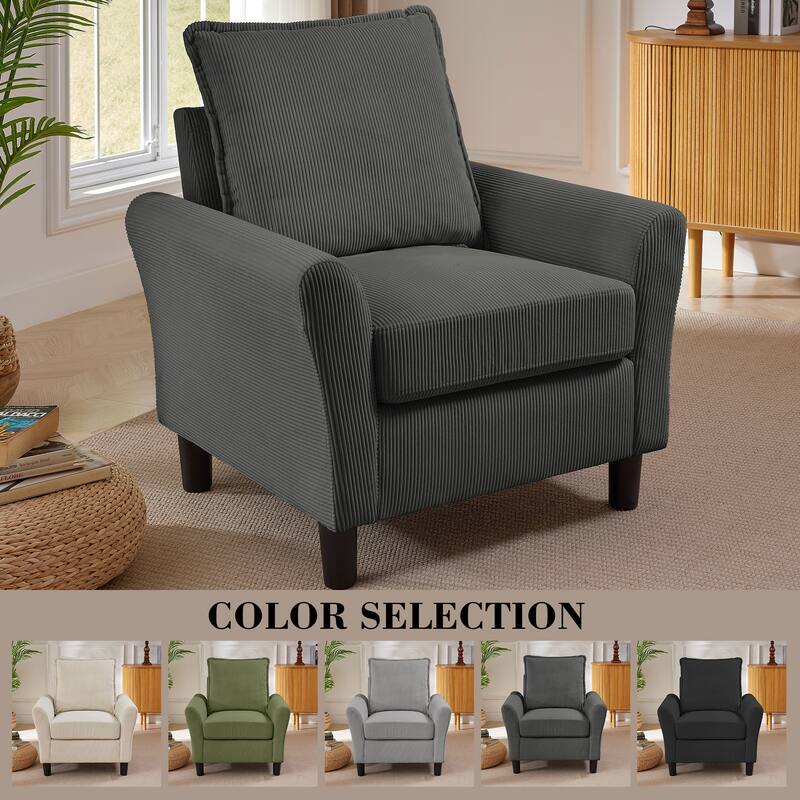 4 Pieces Corduroy Living Room Sets with Sofa, Ottoman and Loveseat