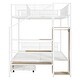 preview thumbnail 10 of 10, White Twin over Full Size Metal Bunk Bed with Drawer and Lateral Storage Ladder and Wardrobe