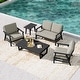 preview thumbnail 17 of 99, 5-Piece Teak Outdoor Conversation Set with Tables.