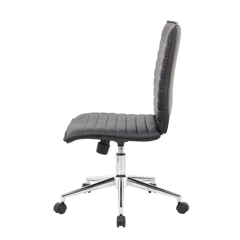 Boss Office Products Black Vinyl Armless Hospitality Chair