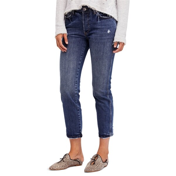 distressed raw hem jeans