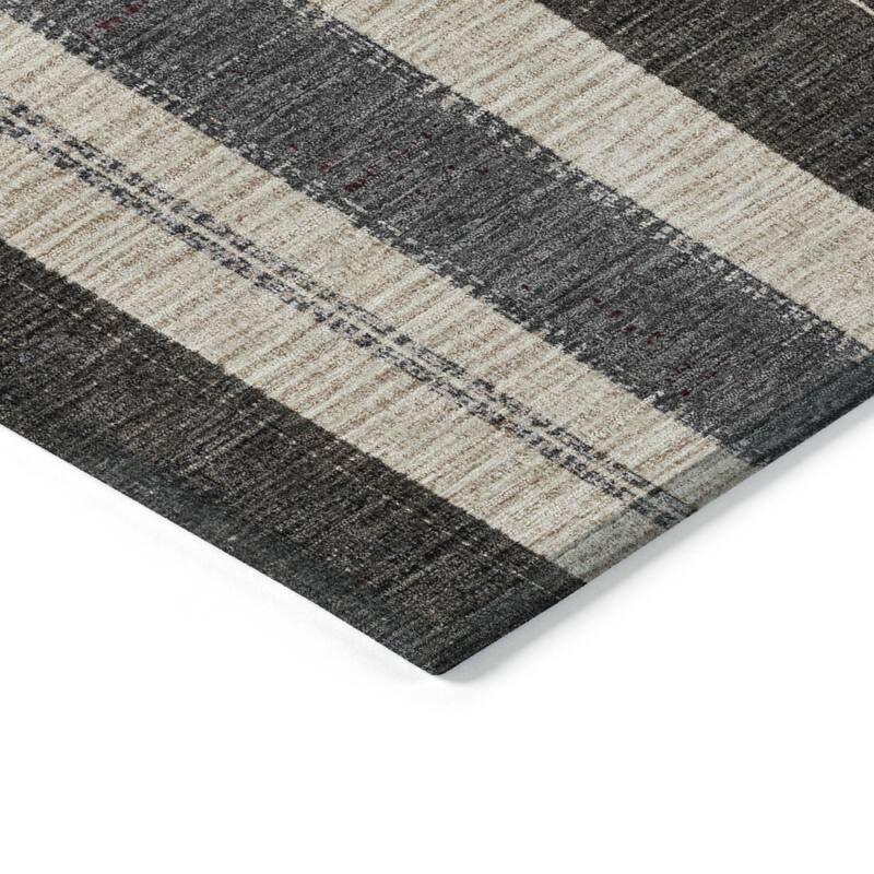HomeRoots Striped Transitional Rectangle Outdoor Rug