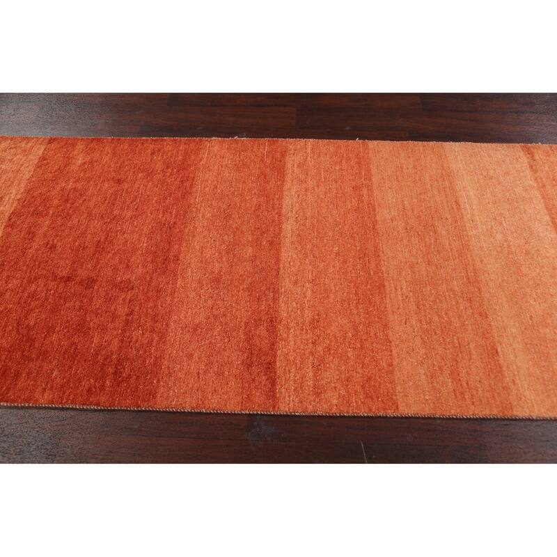 Contemporary Gabbeh Kashkoli Oriental Wool Runner Rug Hand-knotted - 3'2" x 15'7"