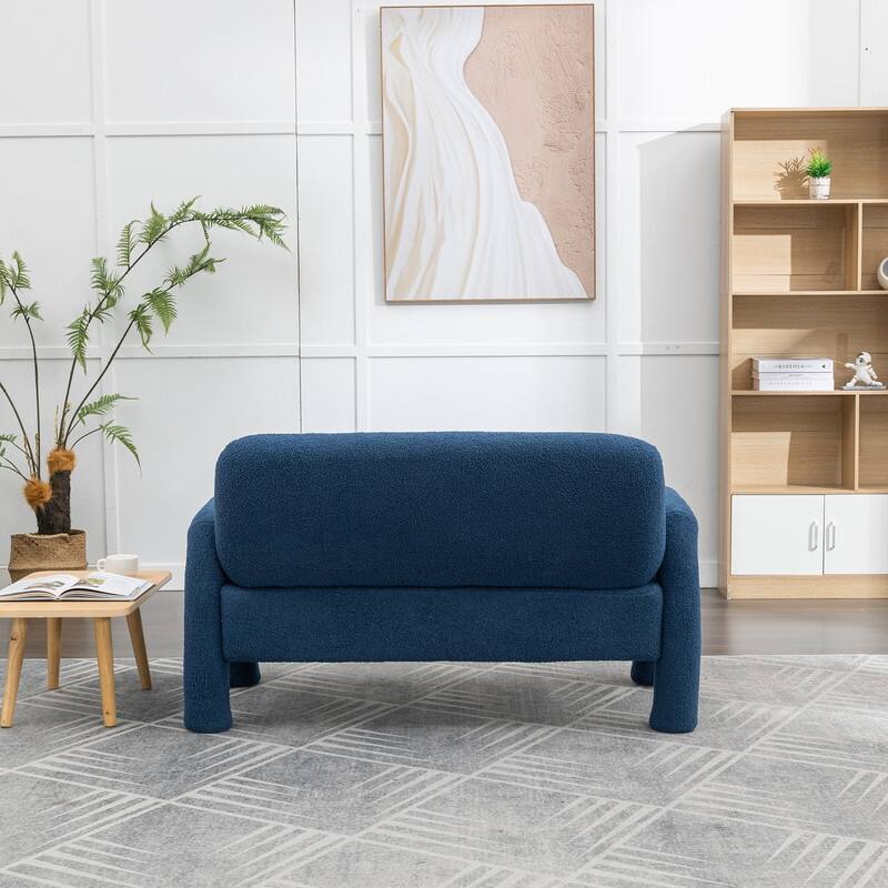 SEYNAR Mid-Century Modern Boucle 51'' Solid Wood Curved Sofa