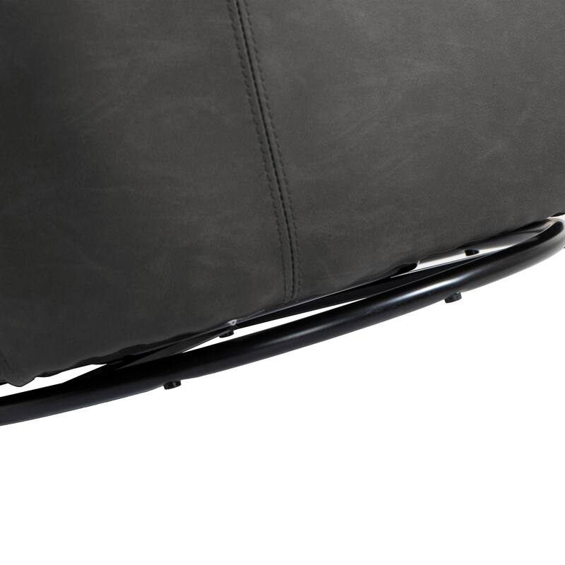 Modern Upholstery Barrel Swivel Chair Faux Leather