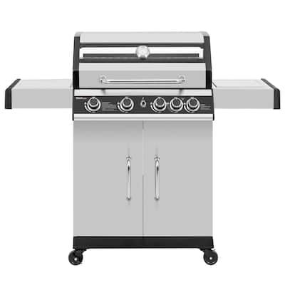 Royal Gourmet 4-Burner Stainless Steel Gas Grill with Side Burner
