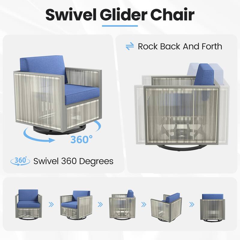 Outdoor Swivel Gliders Chair Rattan Rocking Chair