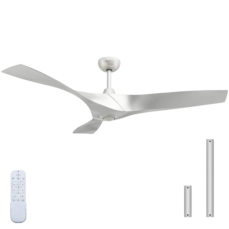 Moasis 52" 3-Blade Smart Ceiling Fan - 52" - Silver