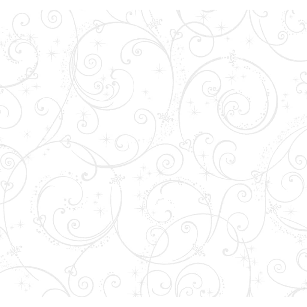 Disney Princess Perfect Scroll White Glitter Wallpaper