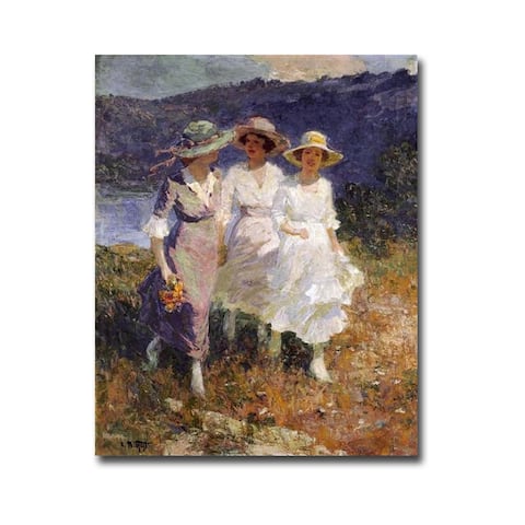 Walking in the Hills by Edward Potthast Gallery Wrapped Canvas Giclee Art (32 in x 24 in)