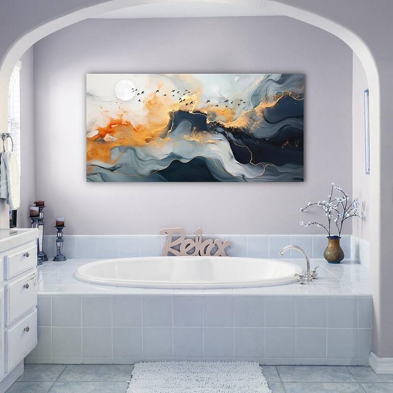 Minimalist Abstract Ink Canvas Art - Boho Wall Decor