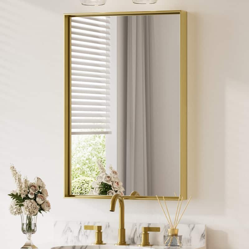 Keonjinn Aluminum Framed Wall Mount Bathroom Vanity Mirror
