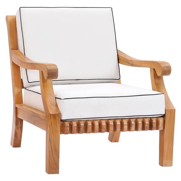 Shop Black Friday Deals On Chic Teak Castle Teak Wood Outdoor Patio Deep Seating Chair With Cushions Overstock 31303187