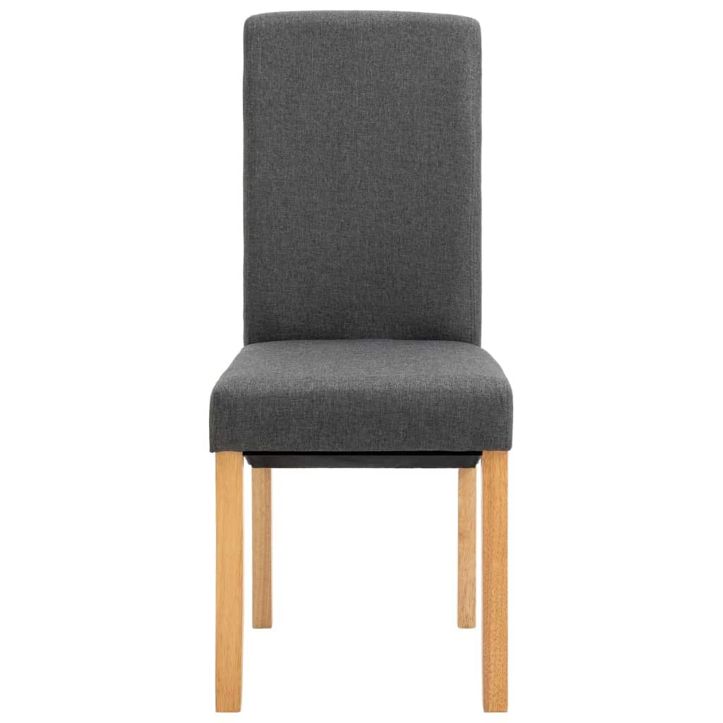 vidaXL Dining Chairs 2 pcs Gray Fabric - Thumbnail 3
