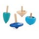 preview thumbnail 5 of 7, PlanToys Wooden Mini Spinning Tops - Blue