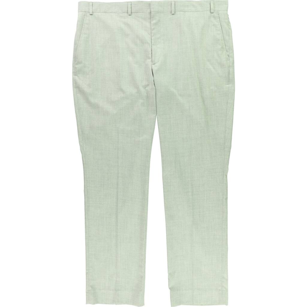 Kenneth Cole Mens Micro-Grid Dress Pants Slacks, Grey, 32W x 32L - 32W x 32L