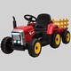preview thumbnail 2 of 0, Electric 12V Kids Ride on Tractor with Trailer, Remote Control, Music Startup Sound, LED Lights, Horn for Boys & Girls Ages 3-6 Red