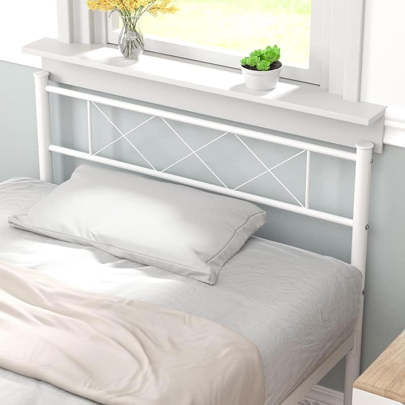VECELO Modern Premium Metal Platform Bed Frames, Twin/Full/Queen Size Bed, Student apartment Beds