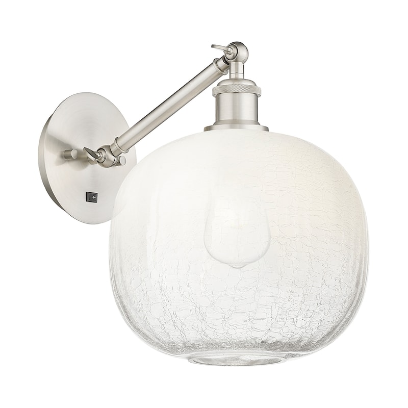 Innovations Lighting 317-1W-12-11 Brookhaven Sphere Sconce Brookhaven - Brushed Satin Nickel / Opal