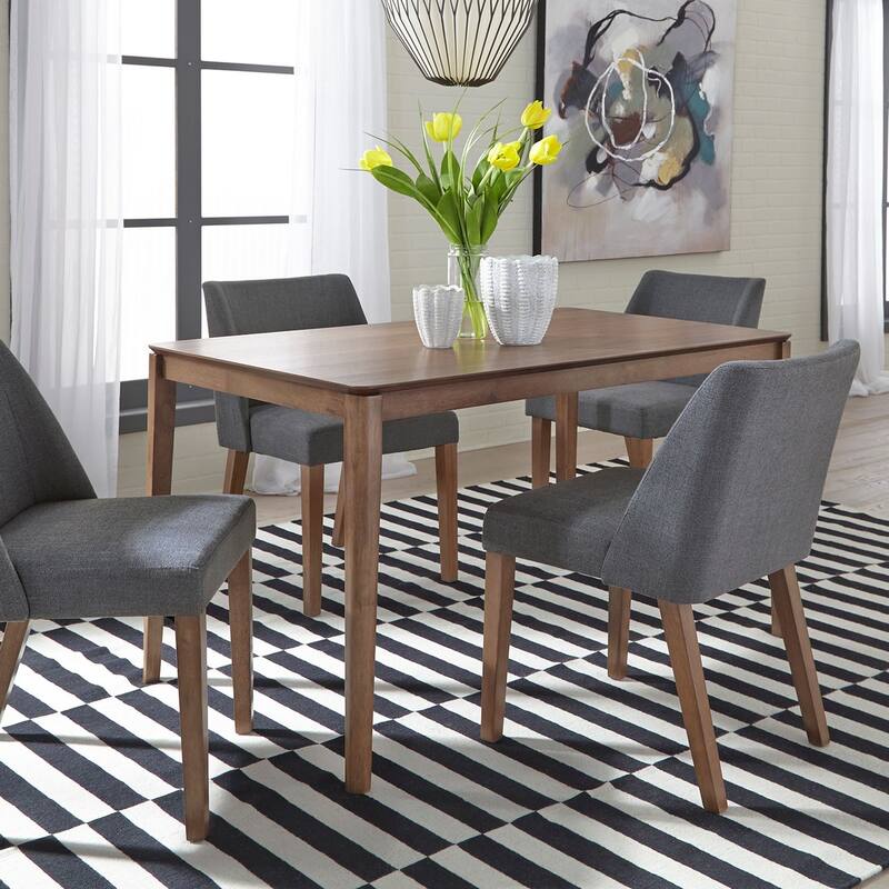 Space Savers Dining Chairs Set Walnut and Linen Upholstery 2 Piece - Various Colors